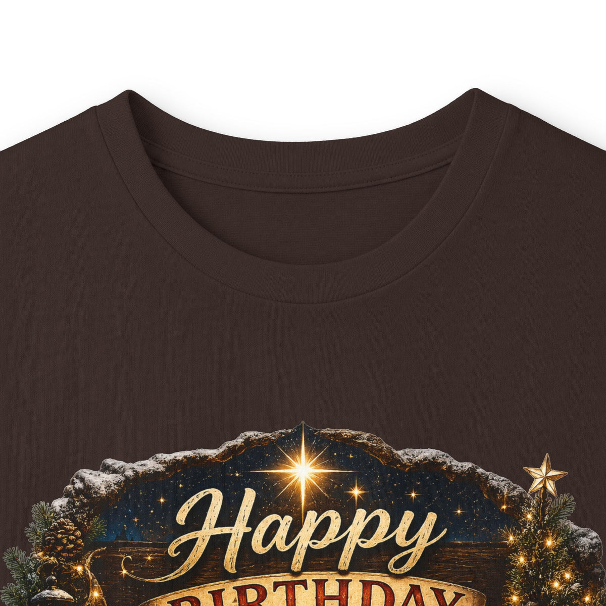 Happy Birthday Jesus Long Sleeve Tee | Nativity Christmas Religious Tee