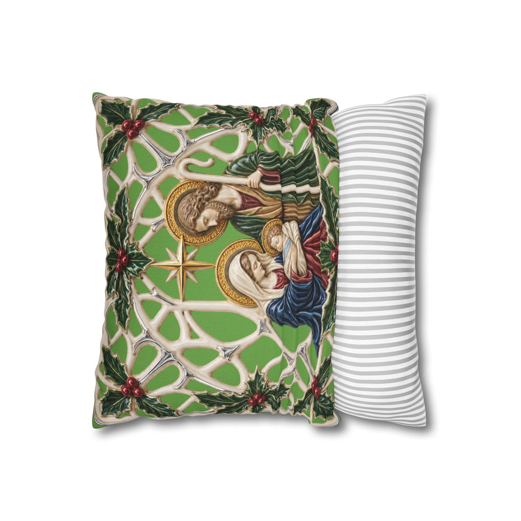 Nativity Holy Family Christmas Pillowcase — Religious Holiday Decor