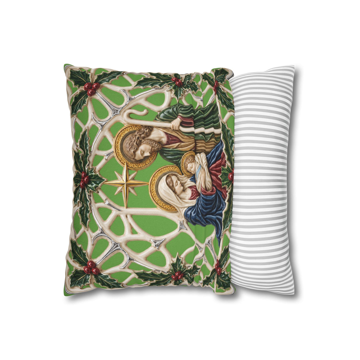 Nativity Holy Family Christmas Pillowcase — Religious Holiday Decor