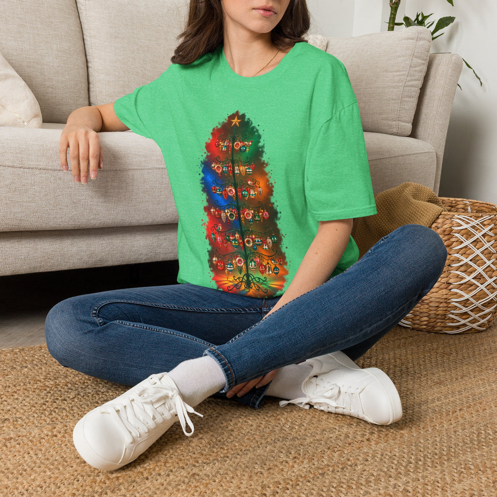 Colorful Holiday Tree T-Shirt | Christmas Lights Ornament Design