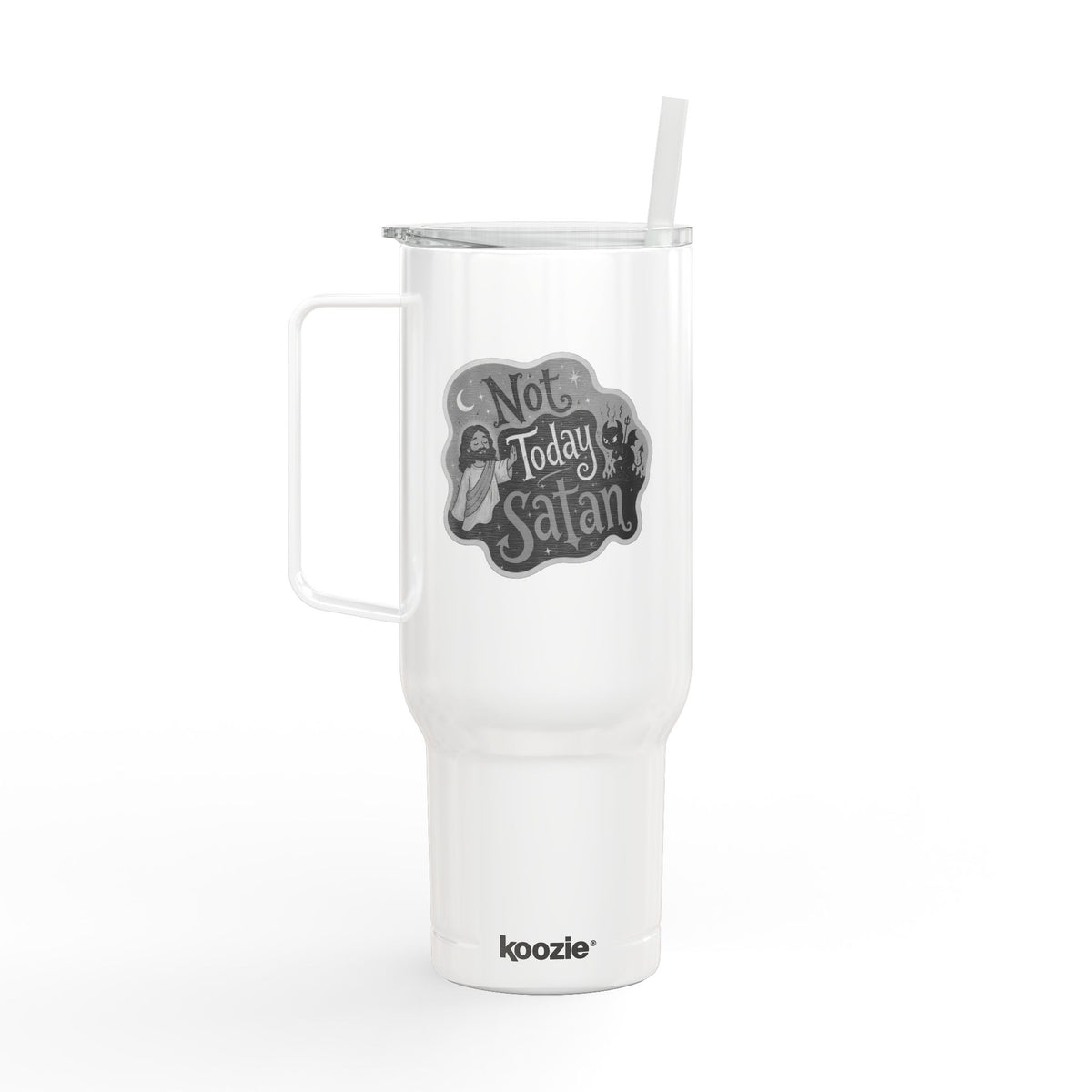Not Today Satan Insulated Tumbler with Lid, 40oz (Engraving)