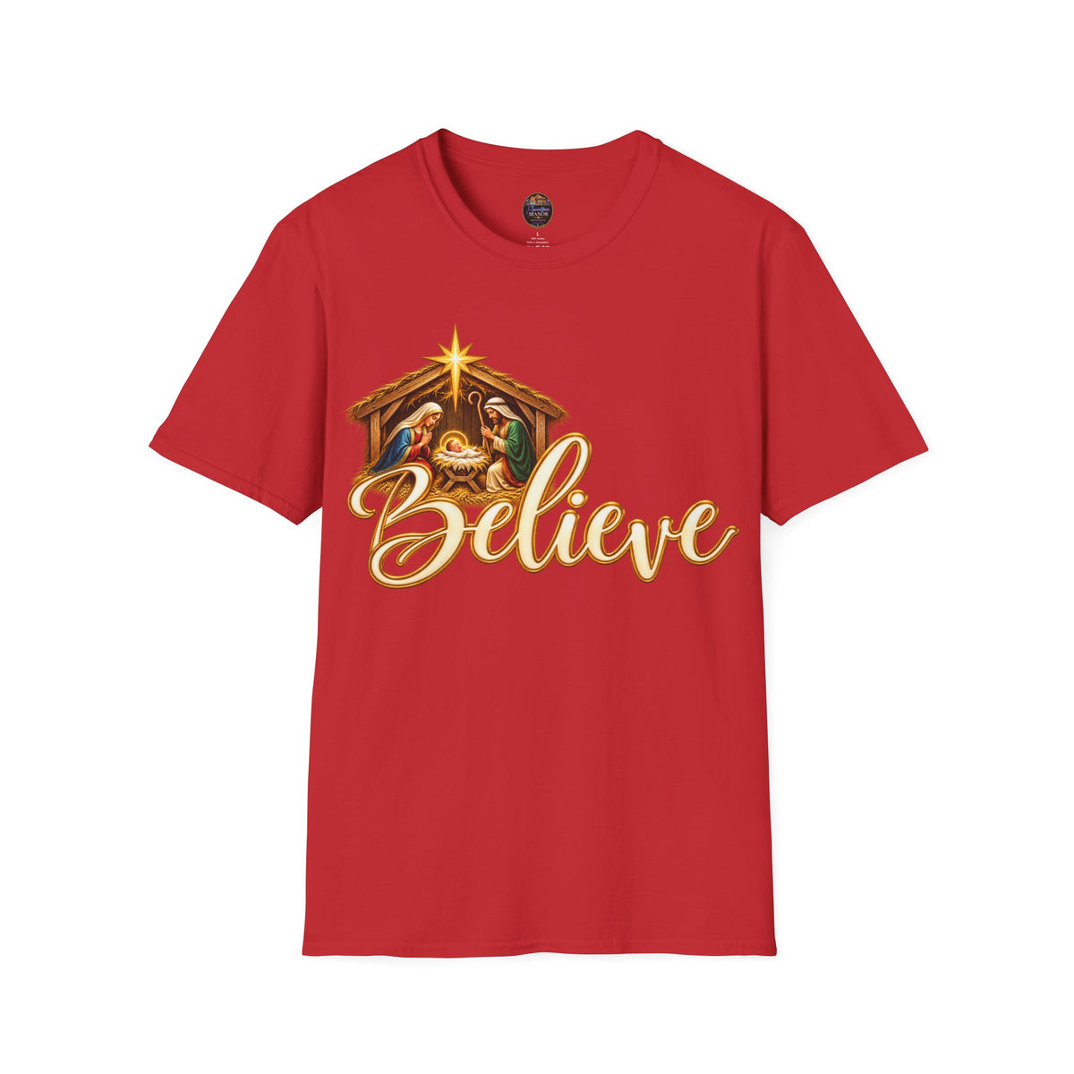 Nativity Manger Believe T-Shirt | Christmas Religious Holiday Tee