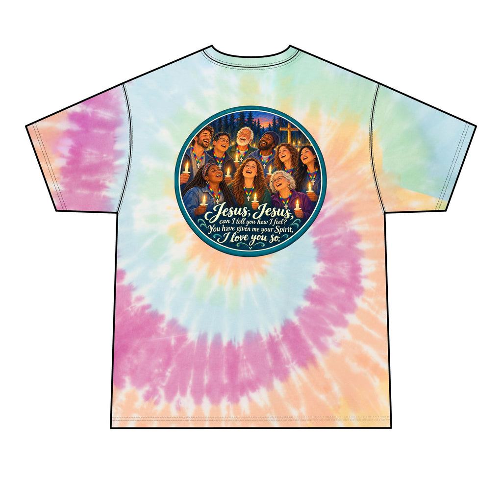 Walk to Emmaus DeColores Candlelight Service Jesus Jesus Window Tie-Dye Tee