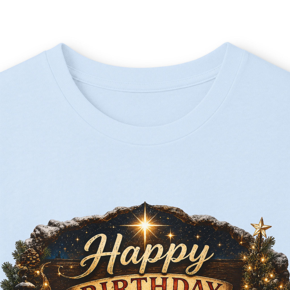 Happy Birthday Jesus Long Sleeve Tee | Nativity Christmas Religious Tee