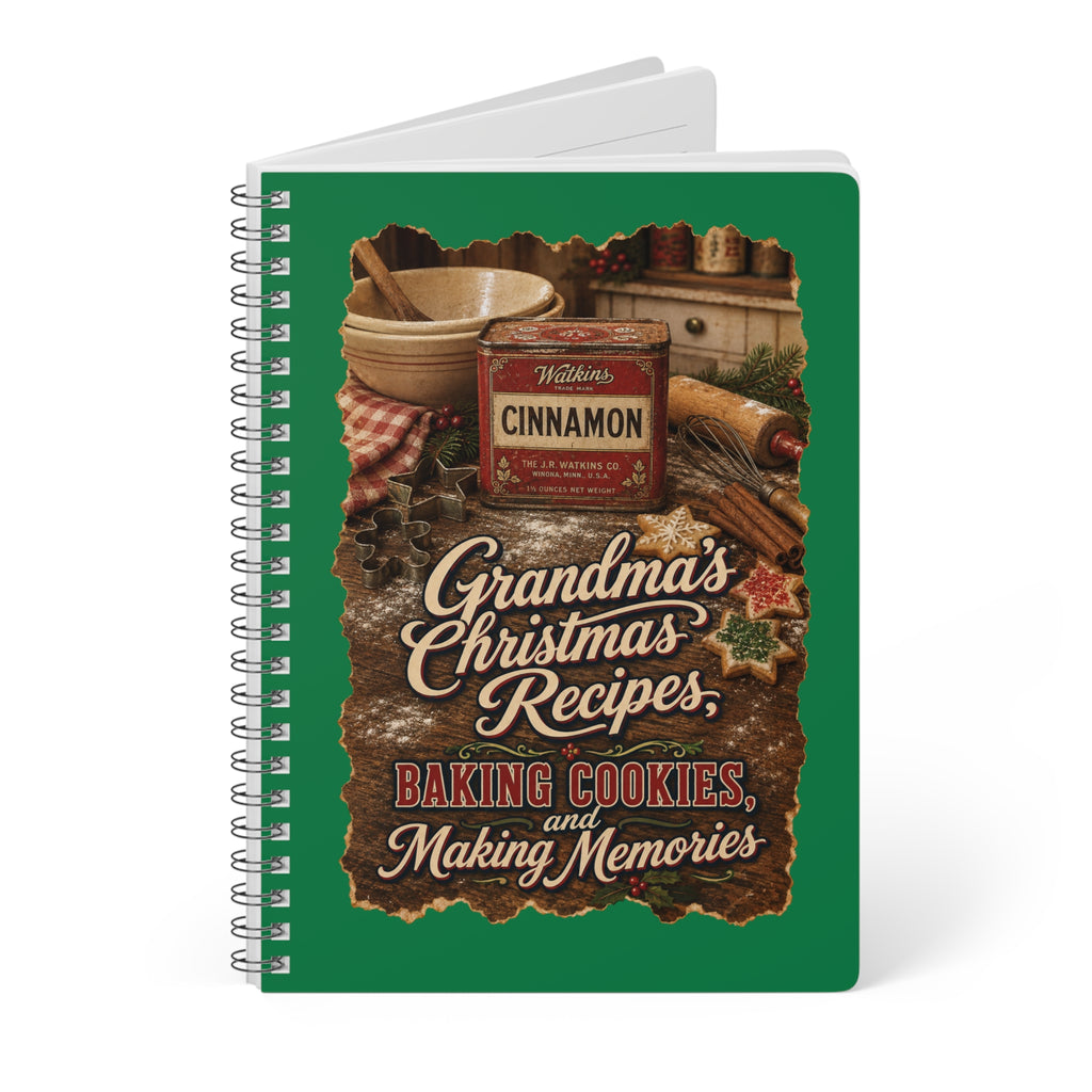Vintage Christmas Memories Wirobound Softcover Notebook, A5