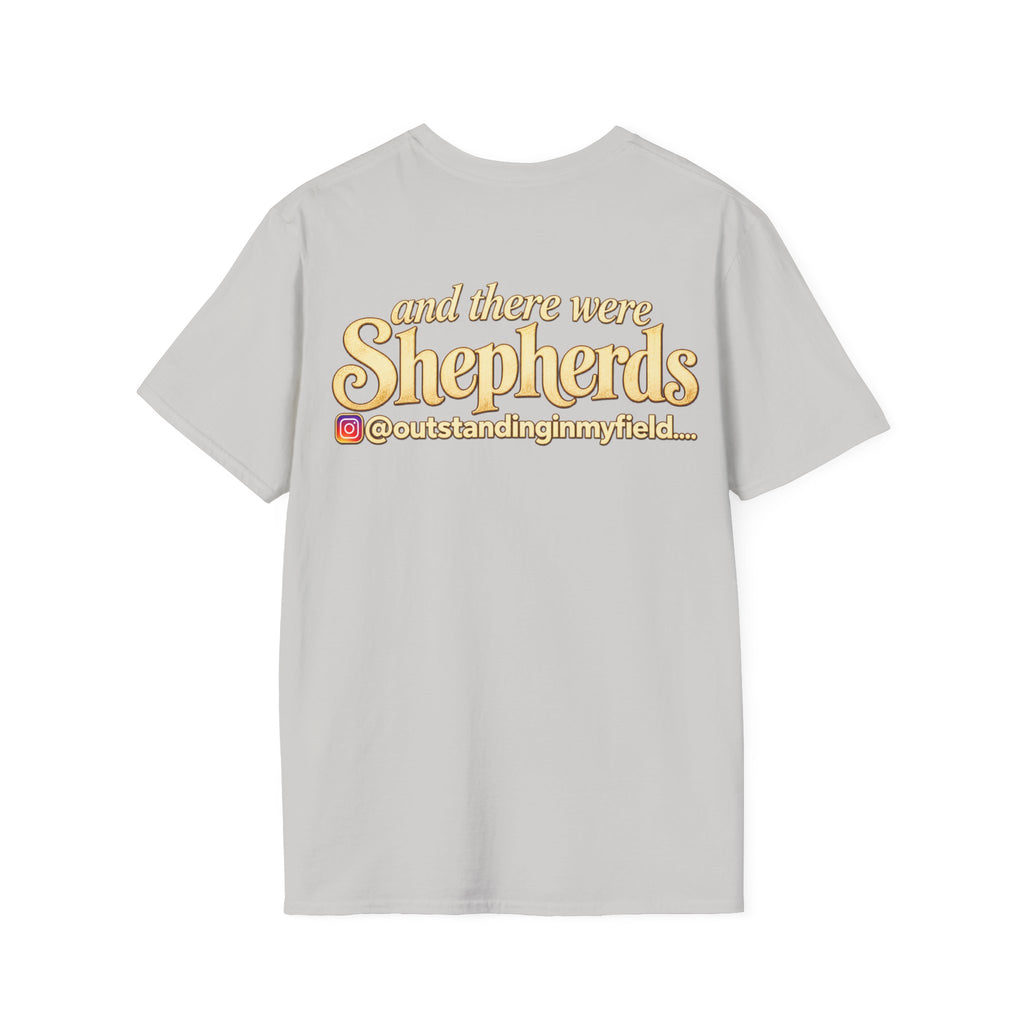 Shepherds Outstanding in the Field Christian Humor Unisex Softstyle Christmas T-Shirt
