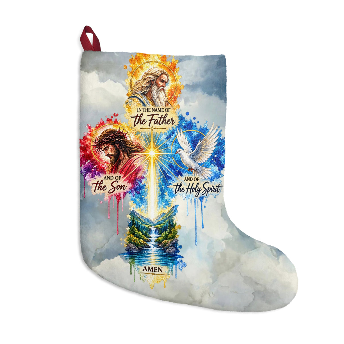 Christian Trinity: Father Son and Holy Spirit Christmas Stockings