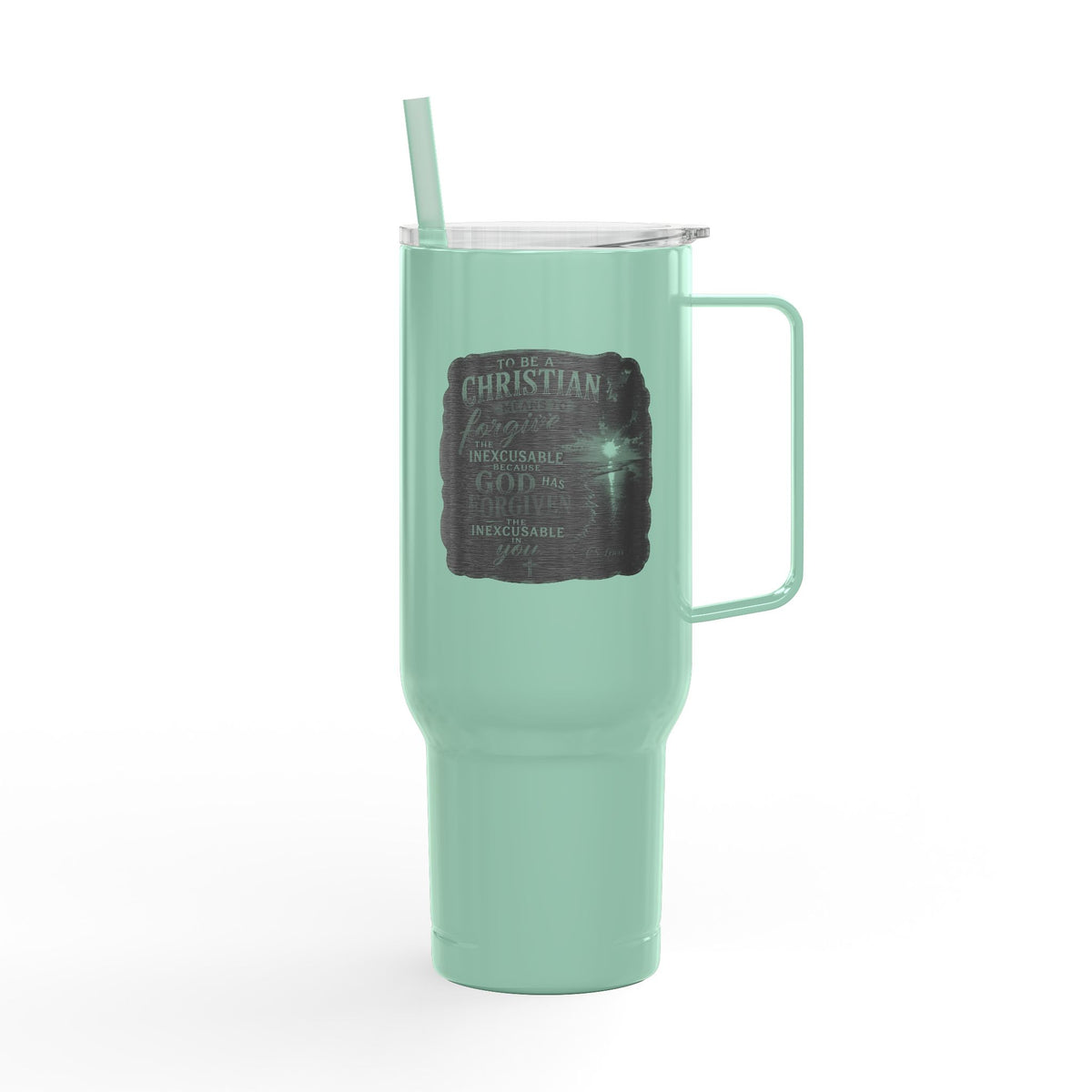 God Has Forgiven You Insulated Tumbler with Lid, 40oz (Engraving)