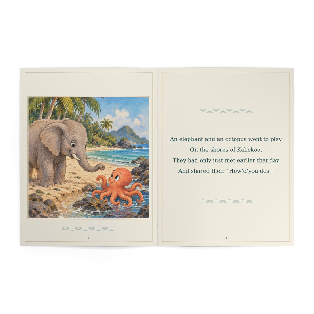 An Elephant and An Octopus 24 page illustrated Childrens Book by author Jarrod Brown