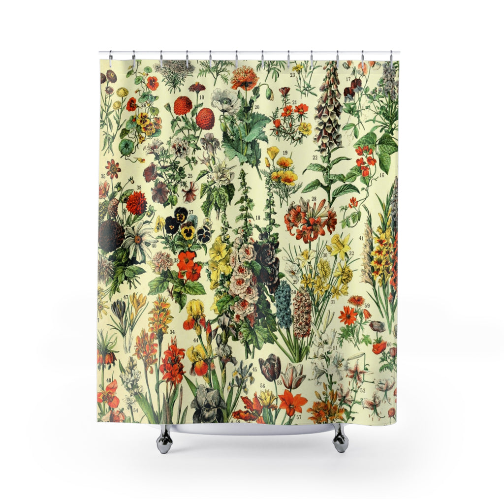 Vintage Wildflower Sampler Shower Curtain