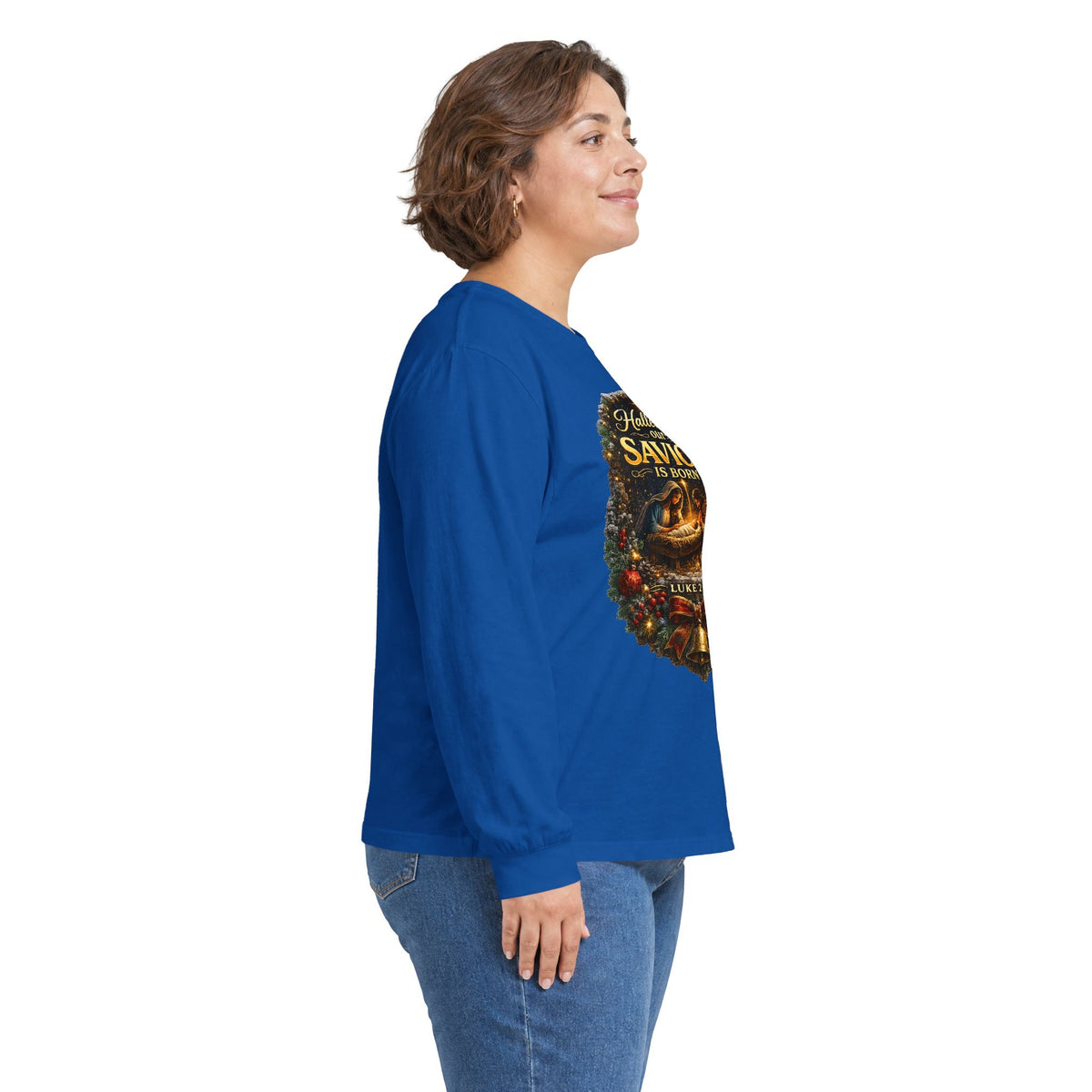Hallelujah Our Savior Is Born long sleeve tee | Nativity Christmas shirt