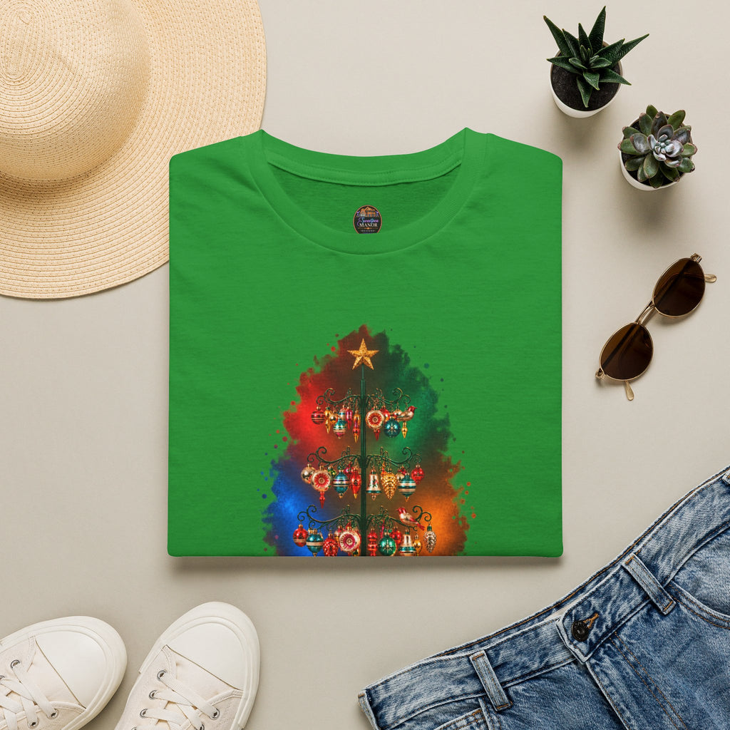 Colorful Holiday Tree T-Shirt | Christmas Lights Ornament Design