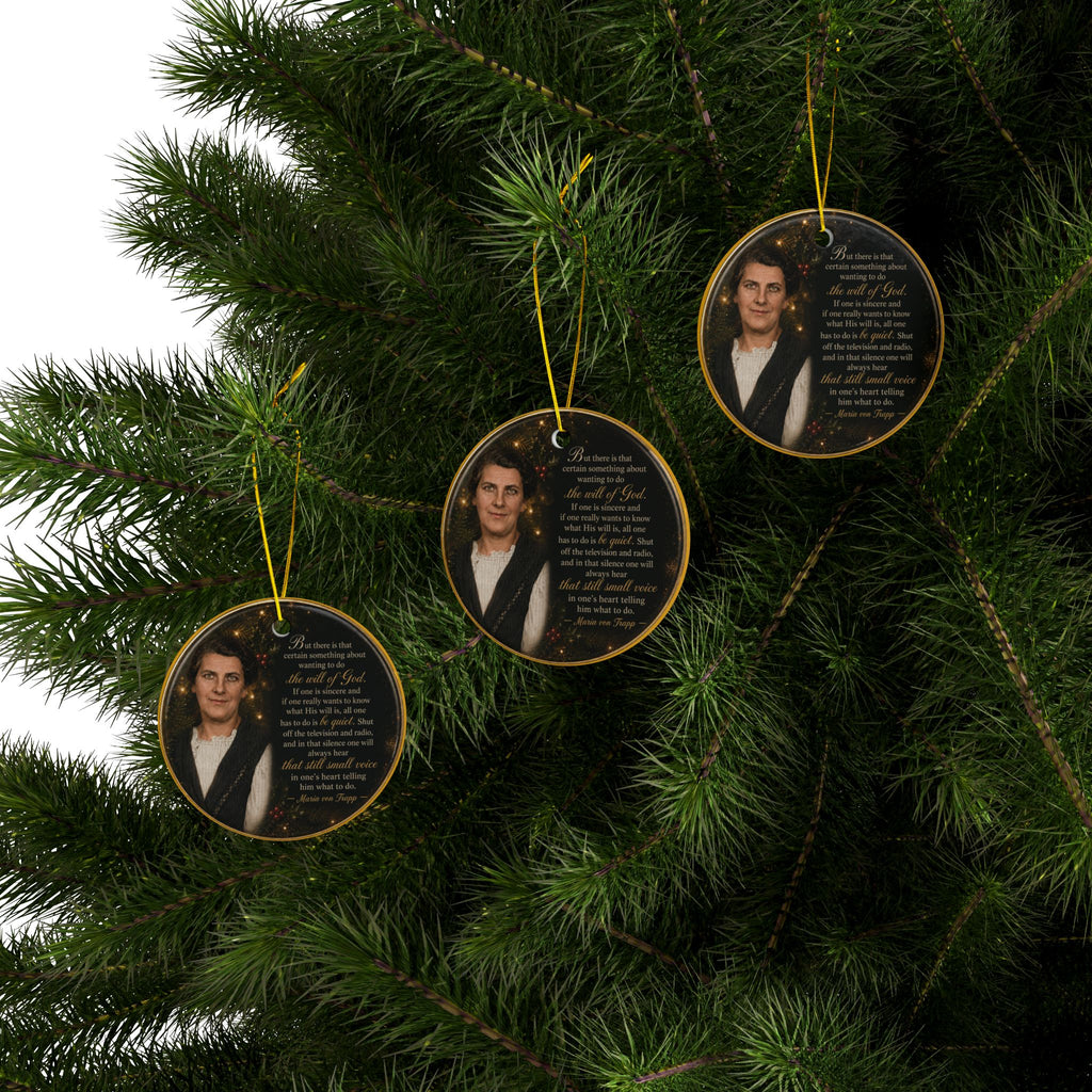 Inspirational Prayer Quote Ceramic Ornament | Round Two-Sided Holiday Decor