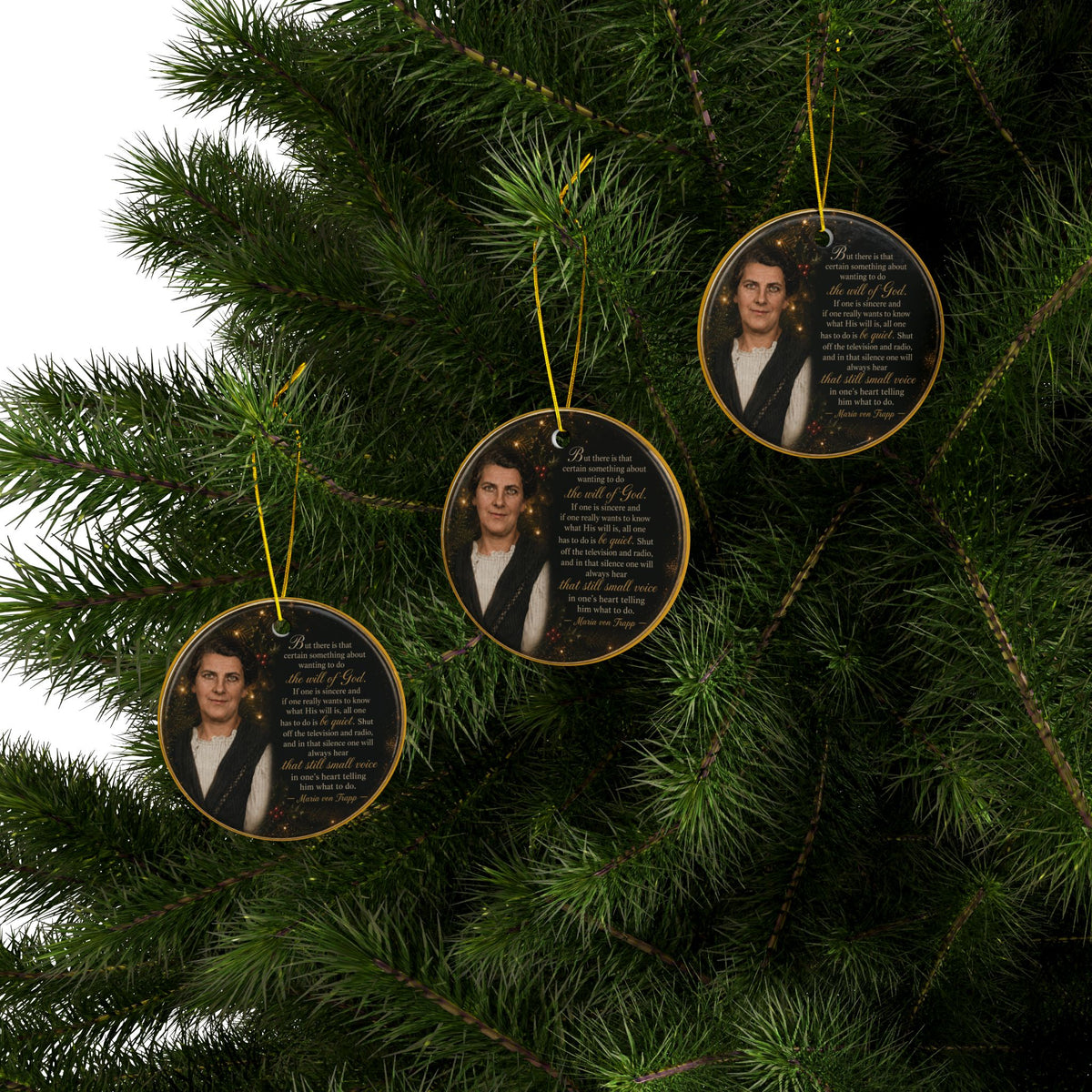 Inspirational Prayer Quote Ceramic Ornament | Round Two-Sided Holiday Decor
