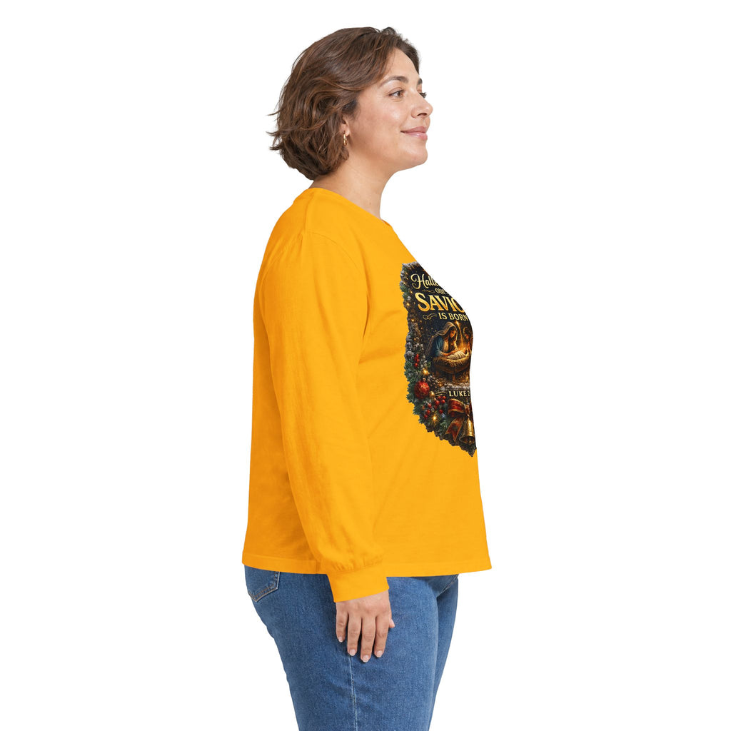 Hallelujah Our Savior Is Born long sleeve tee | Nativity Christmas shirt