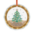 Seaglass and Seashell style Glass Christmas Ornament