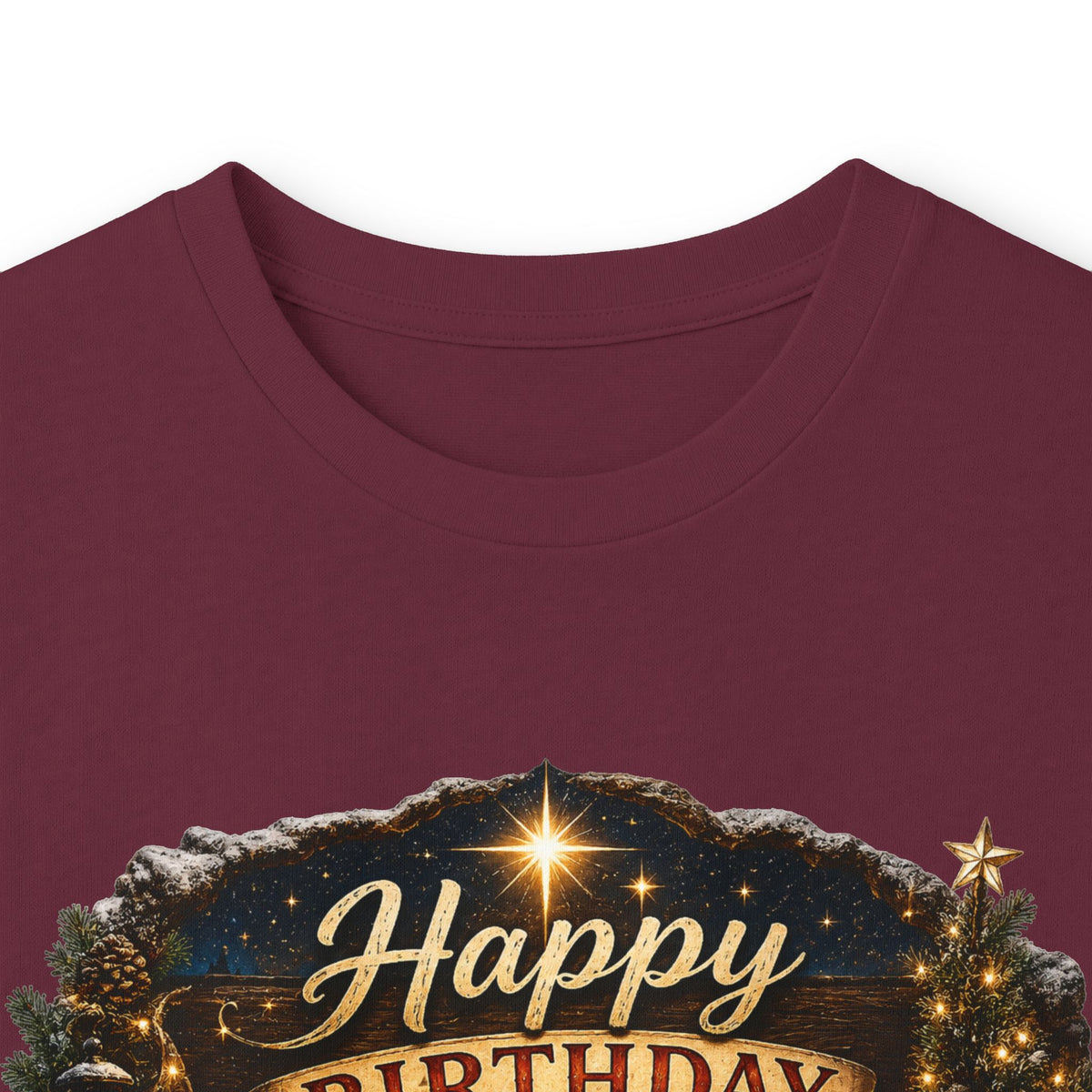 Happy Birthday Jesus Long Sleeve Tee | Nativity Christmas Religious Tee