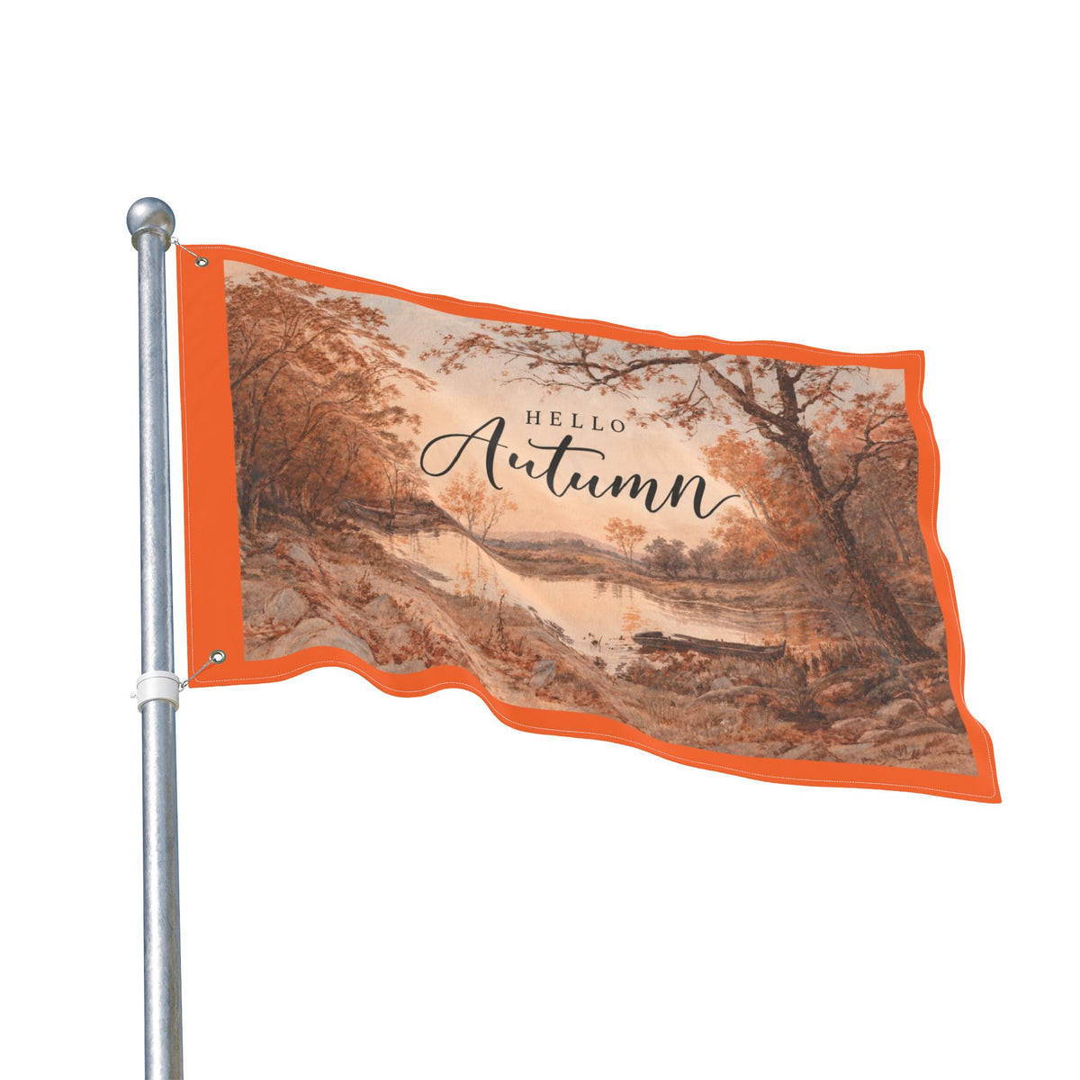 Hello Autumn Double-Sided Garden Flag — Fall Landscape Welcome Sign