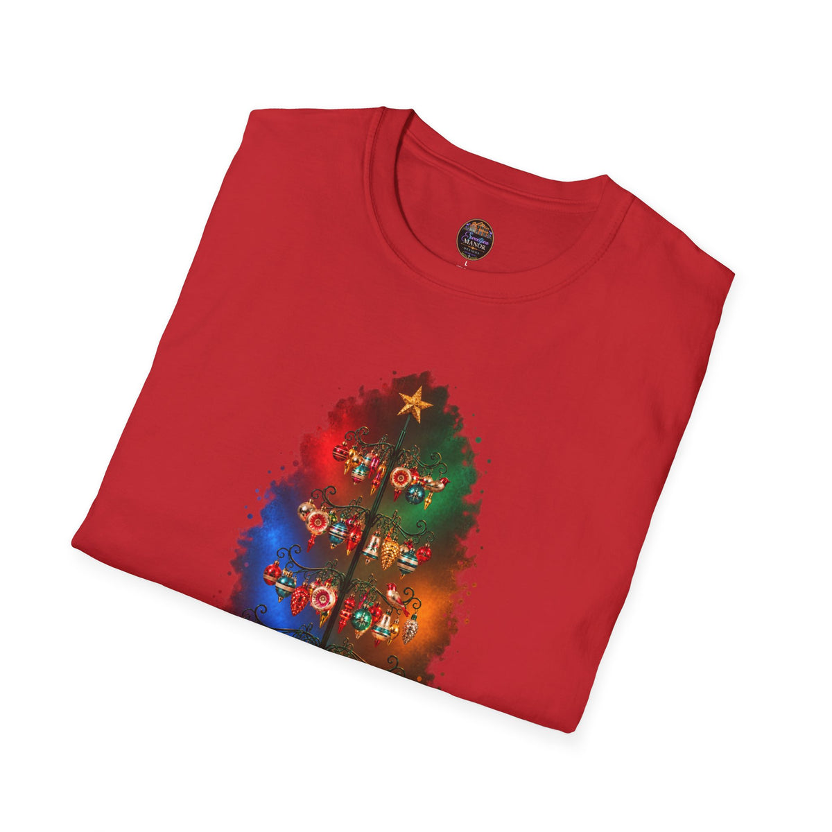 Colorful Holiday Tree T-Shirt | Christmas Lights Ornament Design