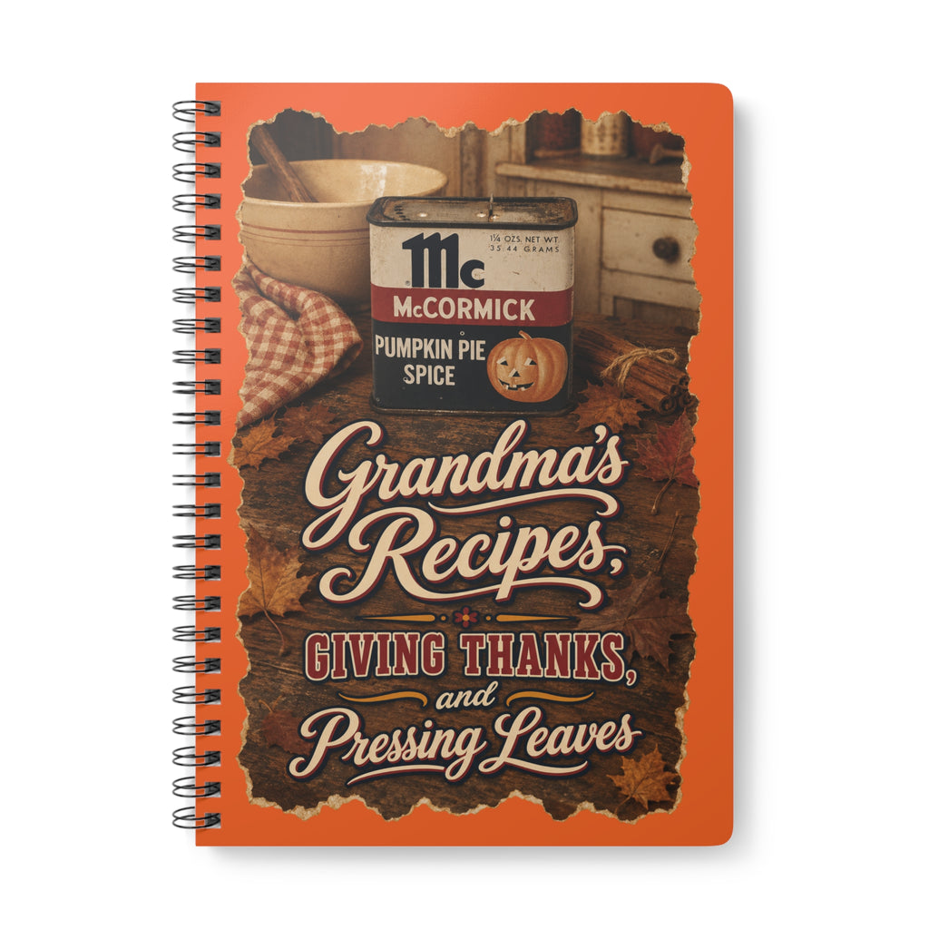 Vintage Autumn season Kitchen Recipes and more Wirobound Softcover Notebook, A5