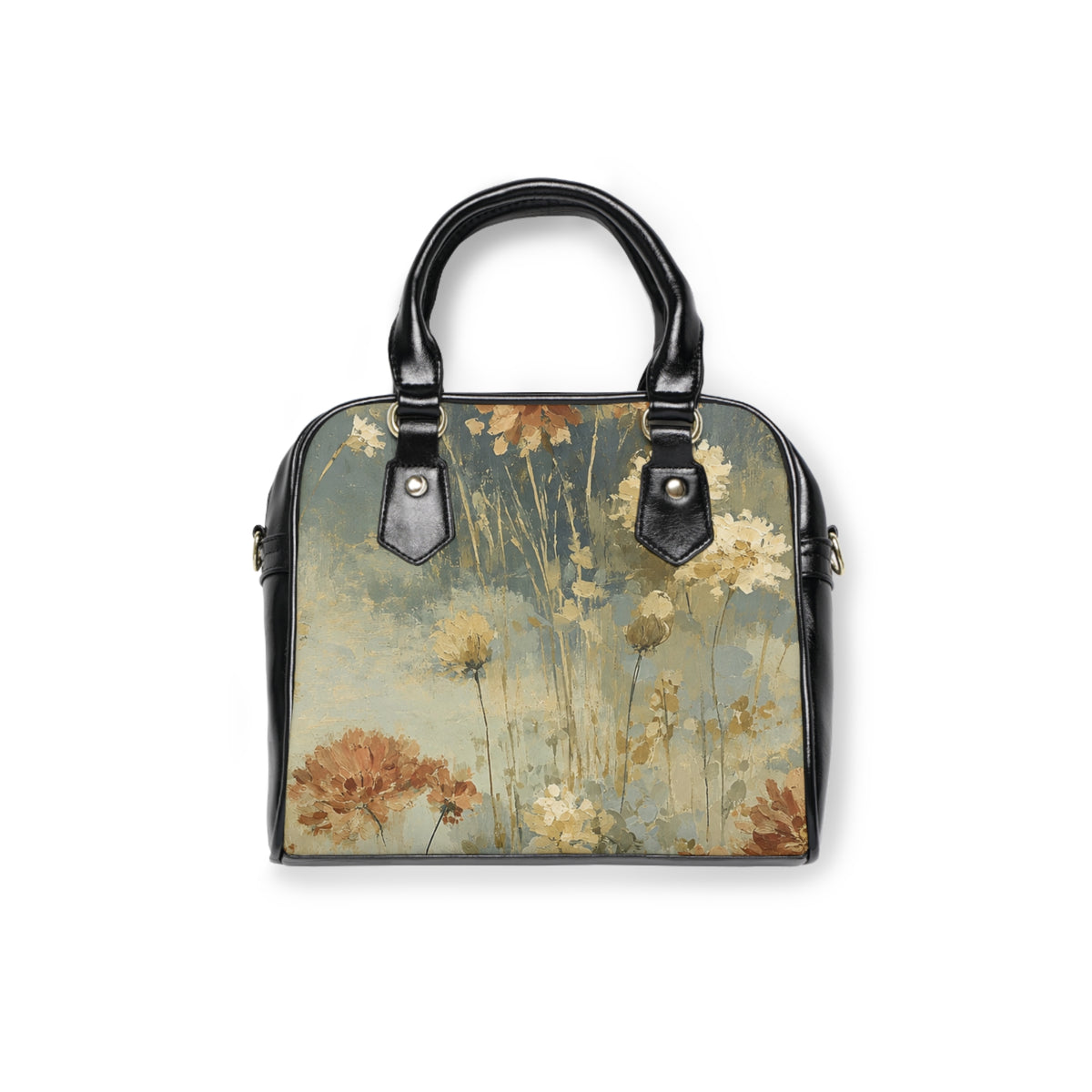 Floral Meadow Shoulder Handbag — Vintage Wildflower Print