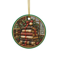 Vintage Christmas Book Stack Christmas Ornaments, 2-Side Print, (1pc, 3pcs, 5pcs, 10pcs)