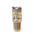 Hello Autumn 40oz Tumbler – Plaid Fall Thermal Travel Mug