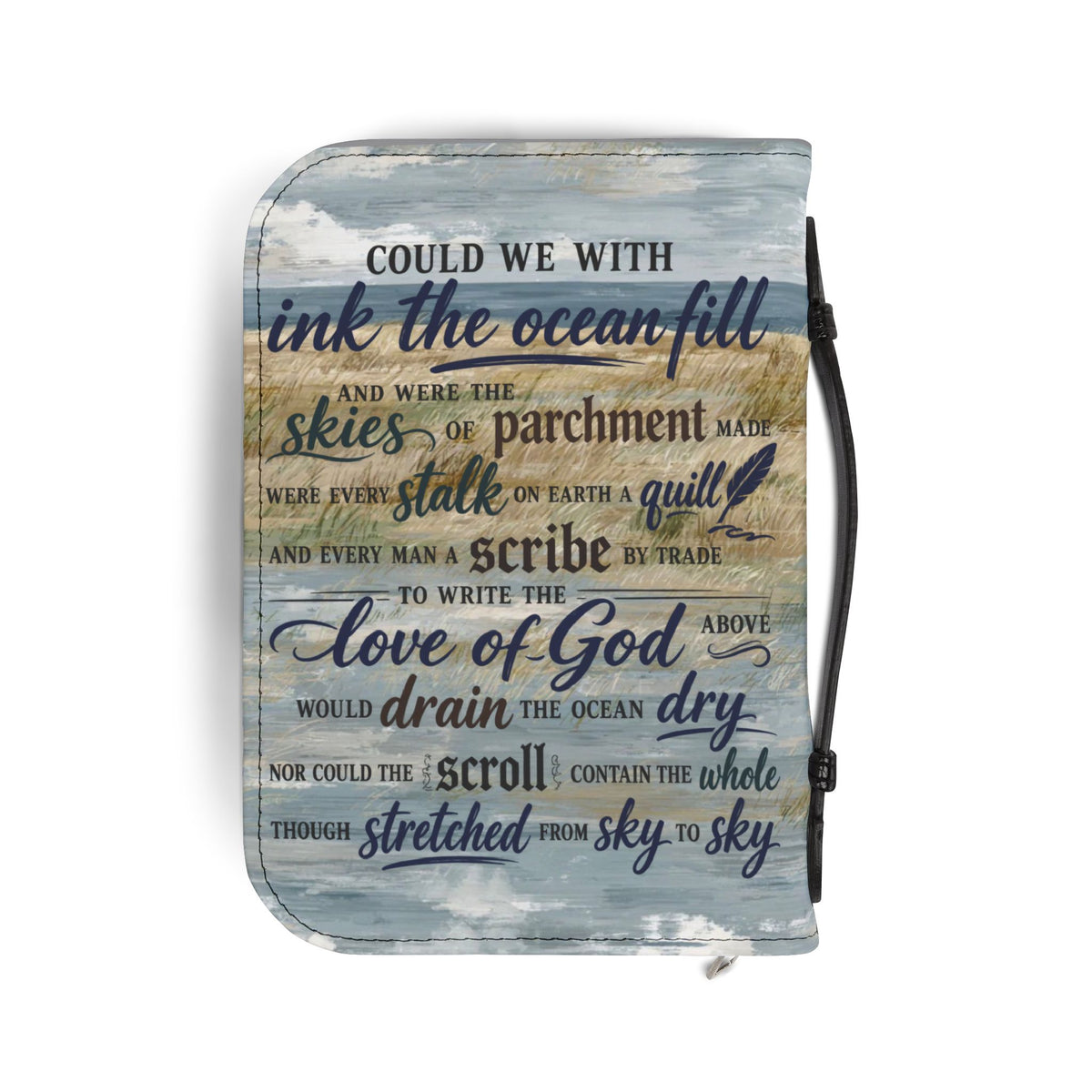 Love of God Hymn Lyrics Beach themed Bible Cover in 4 sizes