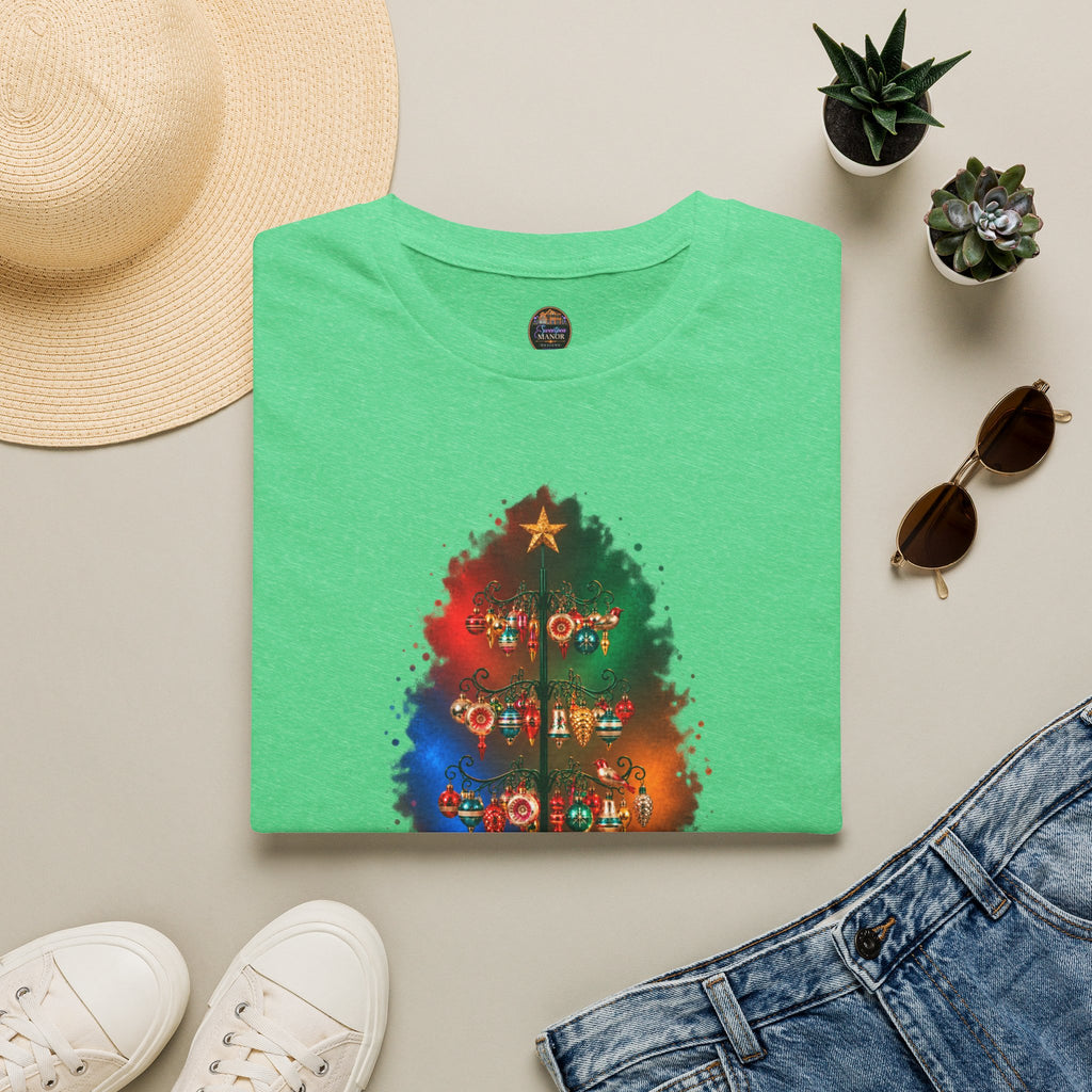 Colorful Holiday Tree T-Shirt | Christmas Lights Ornament Design