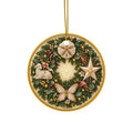Advent Wreath Ceramic Christmas Ornaments, 2-Side Print, (1pc, 3pcs, 5pcs, 10pcs)
