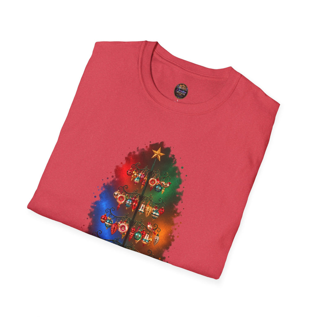 Colorful Holiday Tree T-Shirt | Christmas Lights Ornament Design