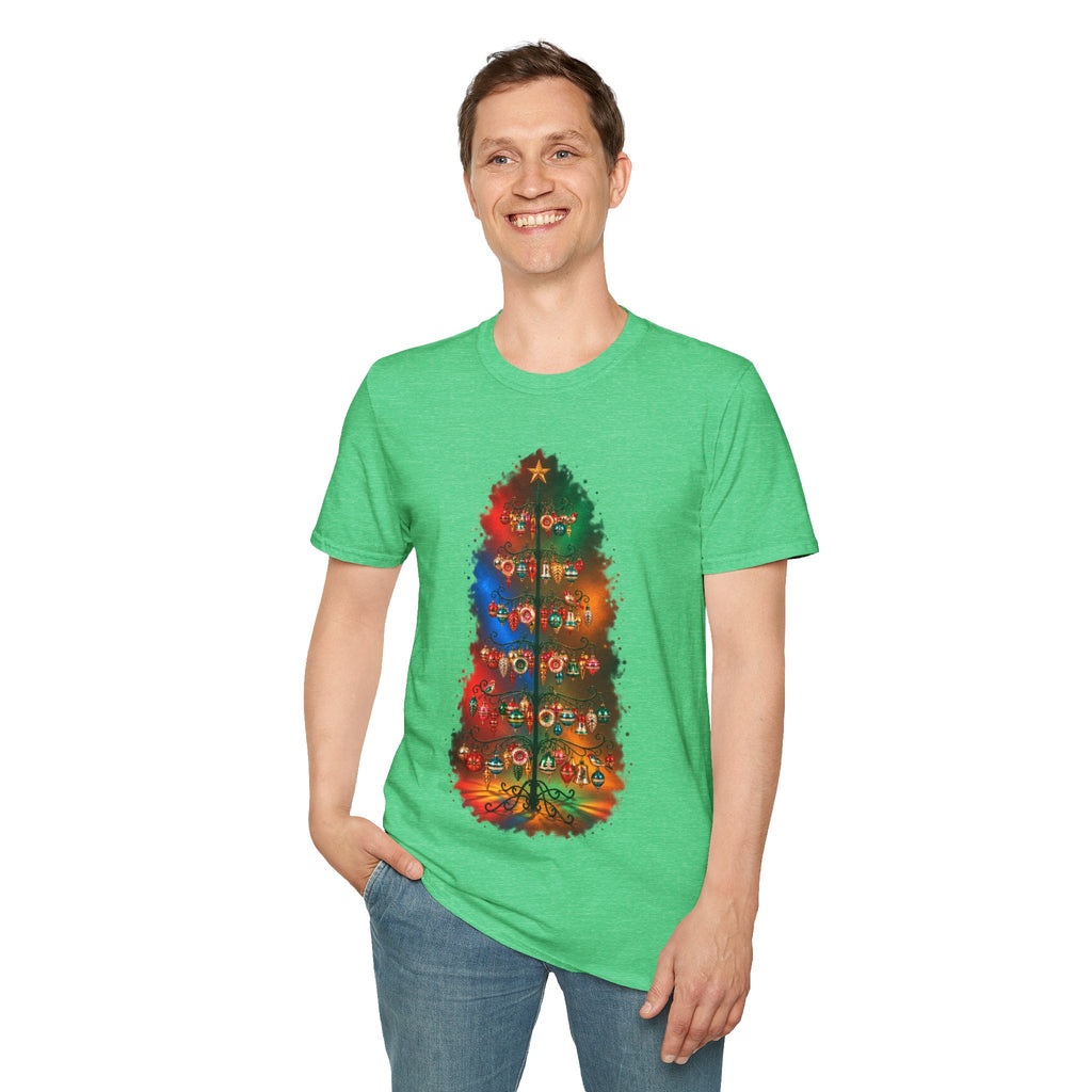 Colorful Holiday Tree T-Shirt | Christmas Lights Ornament Design