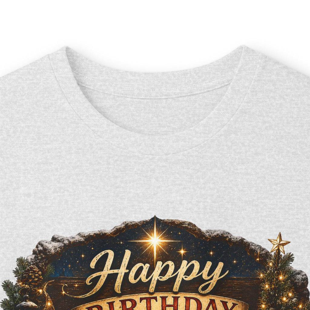 Happy Birthday Jesus Long Sleeve Tee | Nativity Christmas Religious Tee