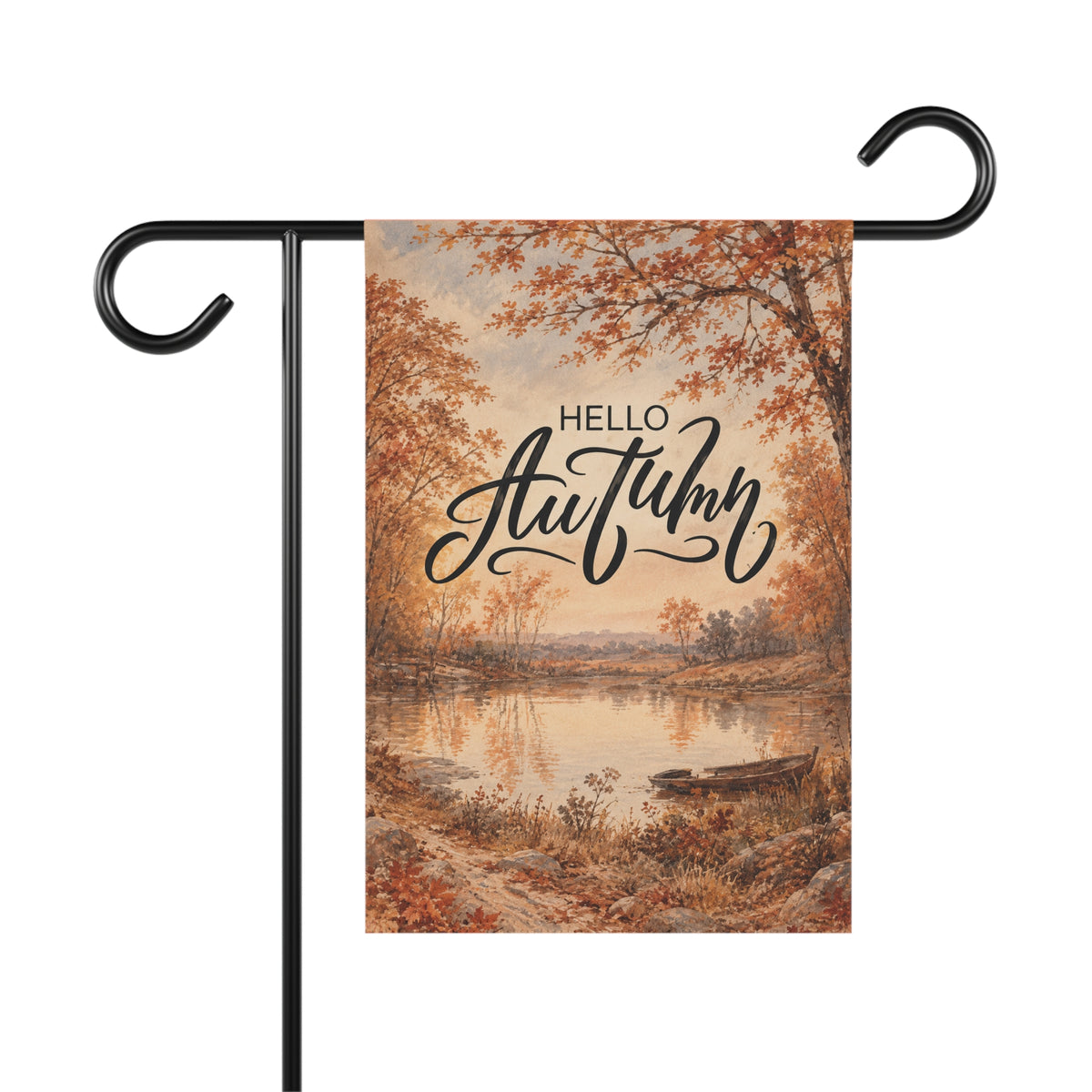 Hello Autumn Garden Flag - Fall Welcome House Banner