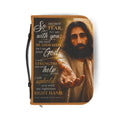 Do Not Fear For I Am With You Jesus Bible Cover in Brown 4 sizes