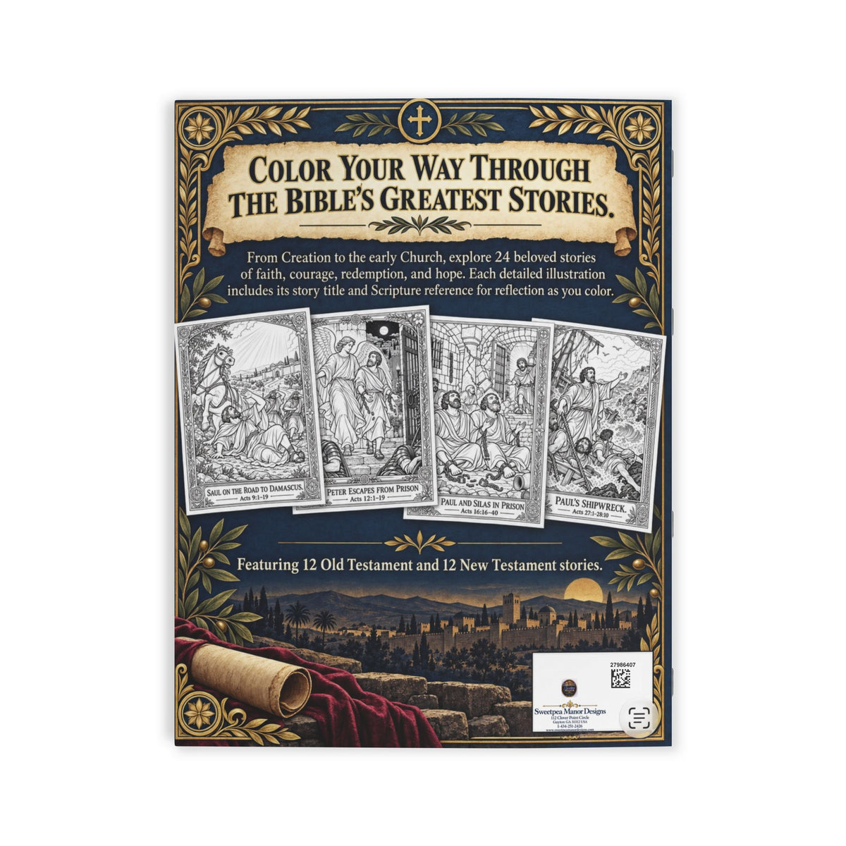 Great Stories of the Bible Adult Coloring Book by Jarrod Brown