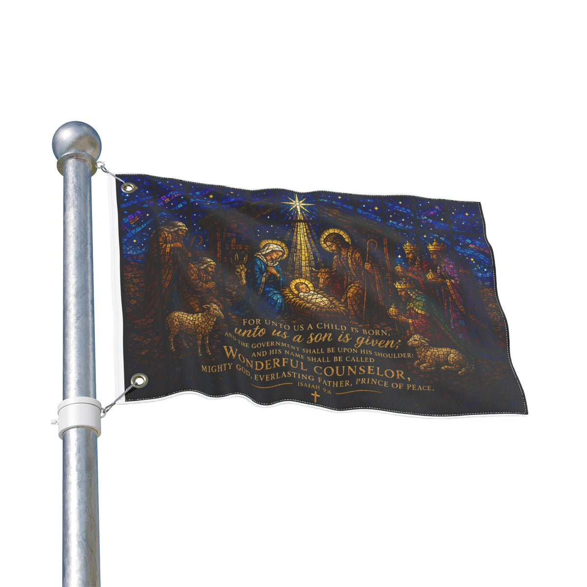 Nativity Scene Double Sided Flag | Christmas Outdoor Banner