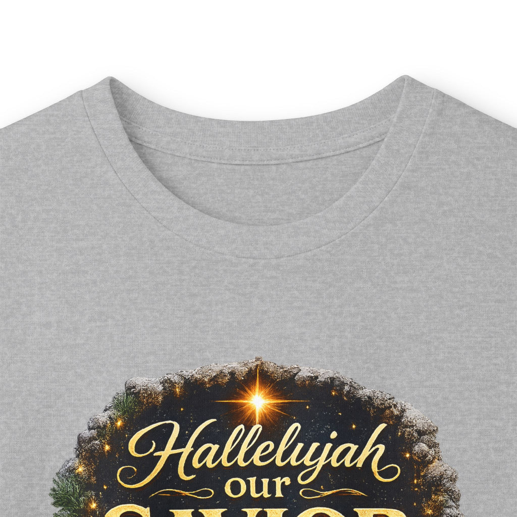 Hallelujah Our Savior Is Born long sleeve tee | Nativity Christmas shirt