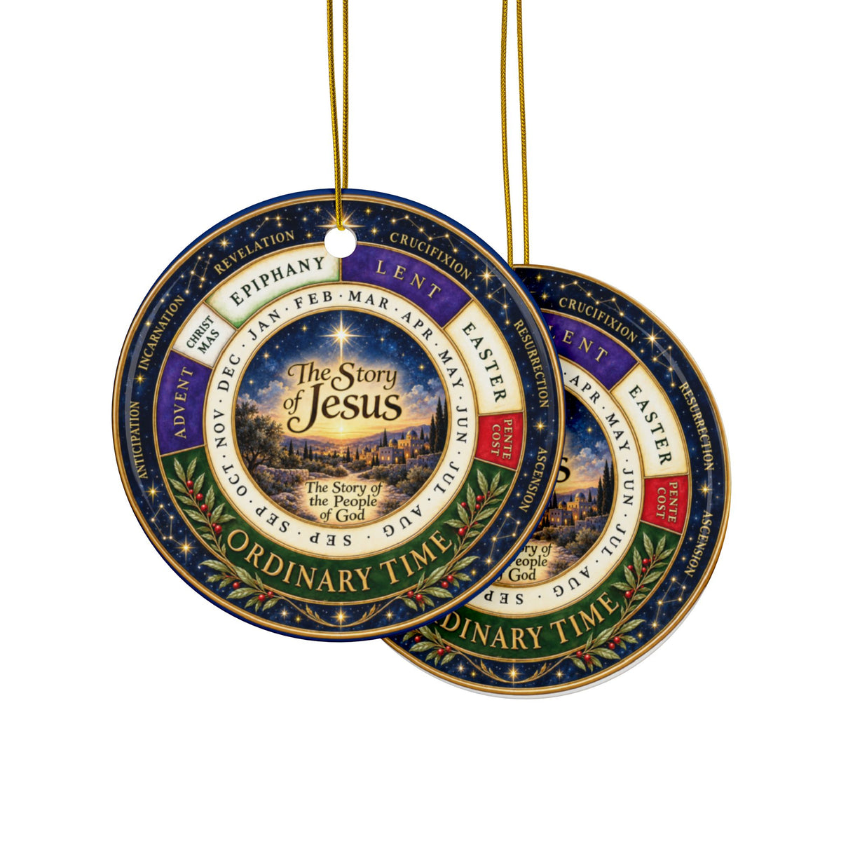 The Story of Jesus Ornament | Ceramic Christmas Ornament, Liturgical Calendar Design