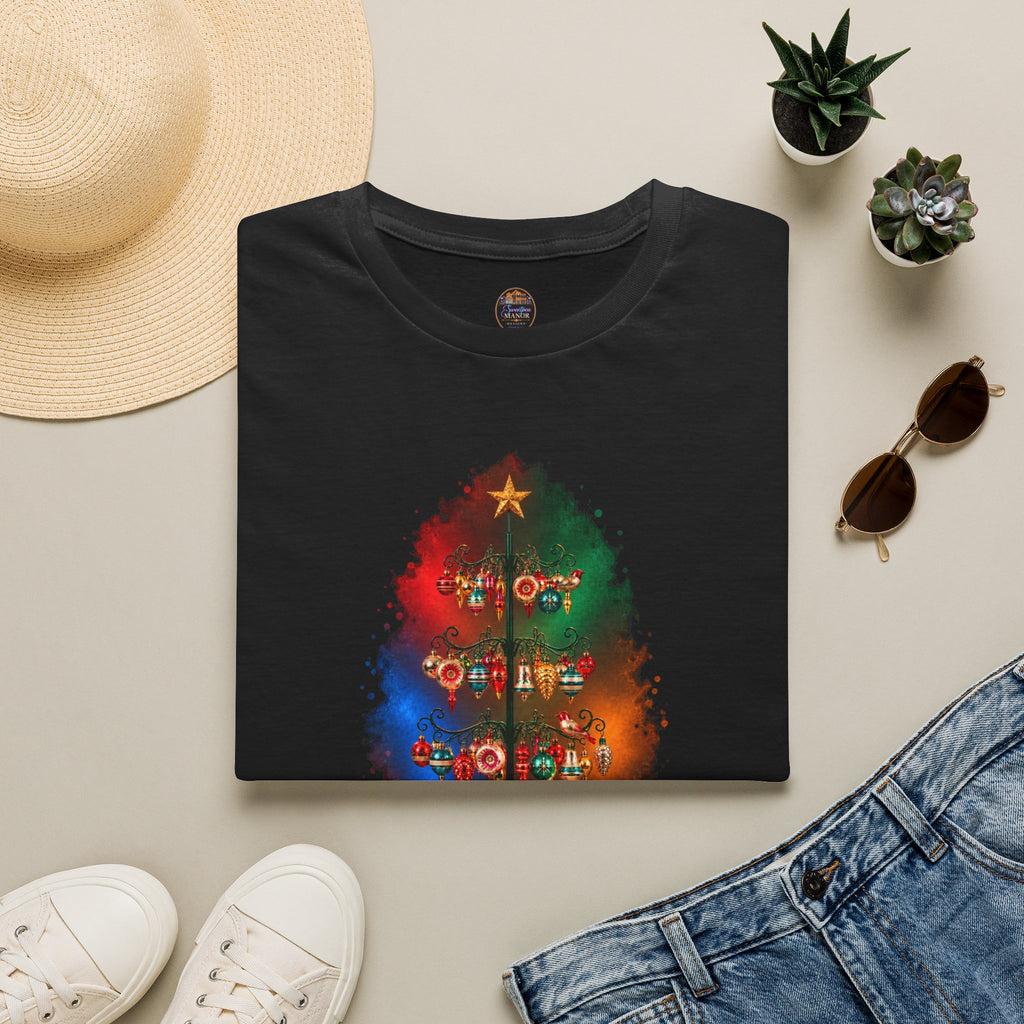 Colorful Holiday Tree T-Shirt | Christmas Lights Ornament Design