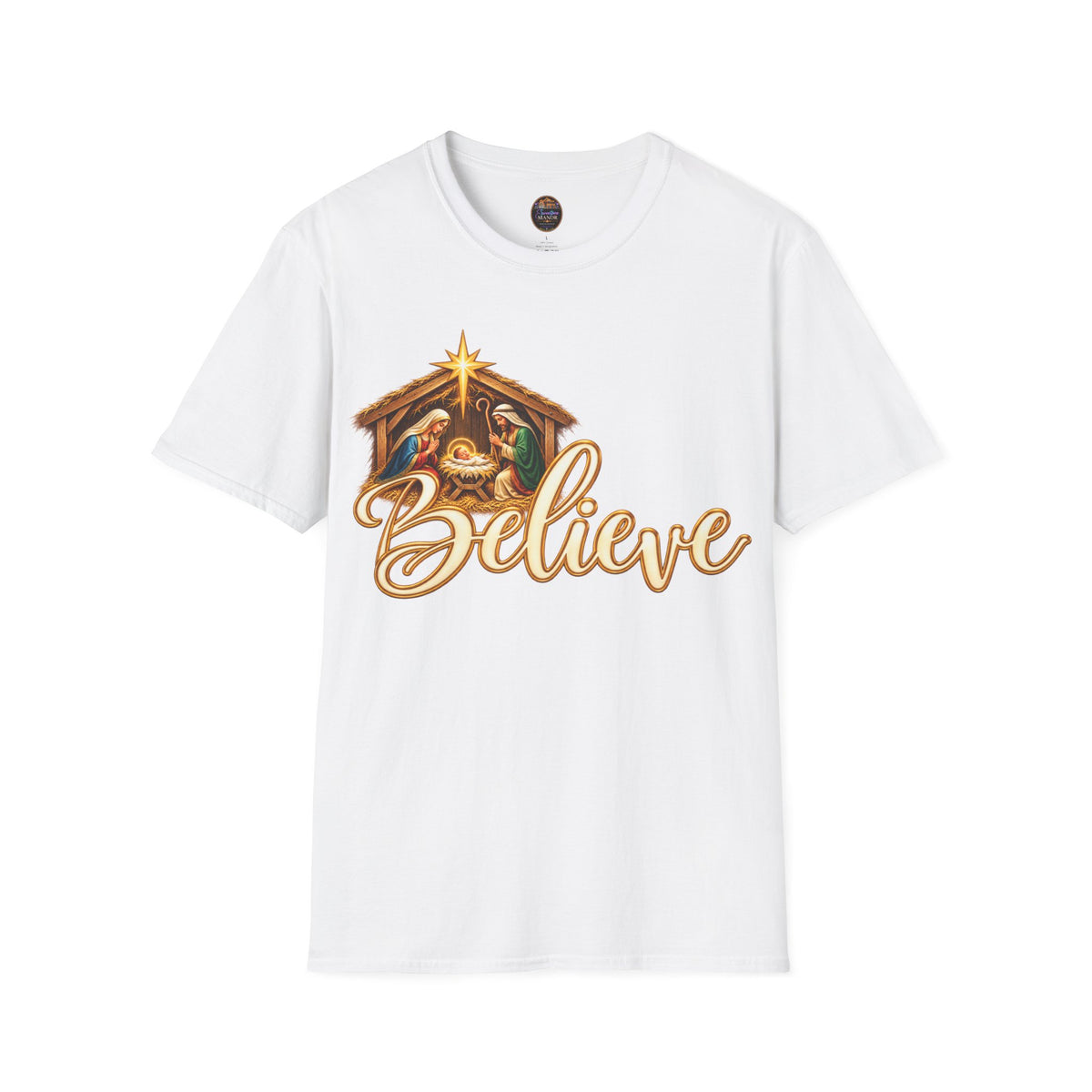 Nativity Manger Believe T-Shirt | Christmas Religious Holiday Tee