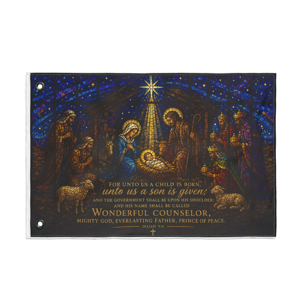 Nativity Scene Double Sided Flag | Christmas Outdoor Banner