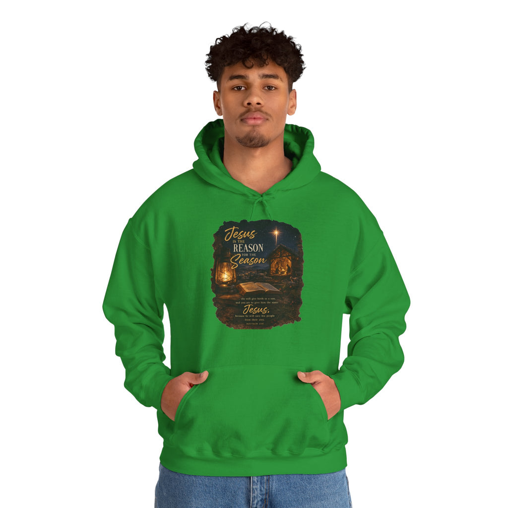 Jesus Reason Season hoodie | Nativity lantern scripture religious sweatshirt