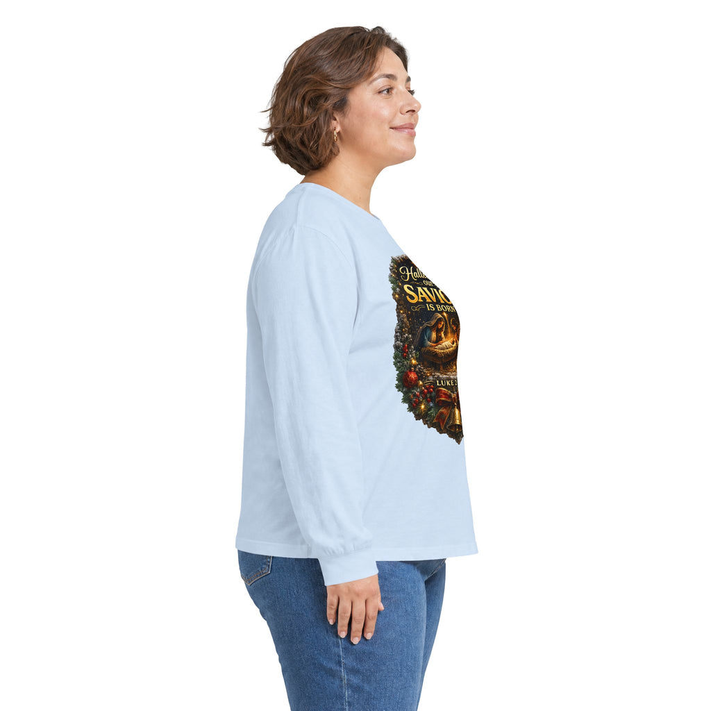 Hallelujah Our Savior Is Born long sleeve tee | Nativity Christmas shirt
