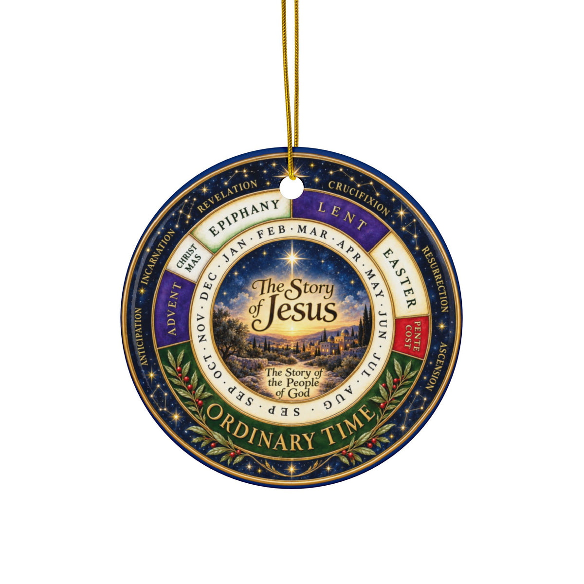 The Story of Jesus Ornament | Ceramic Christmas Ornament, Liturgical Calendar Design
