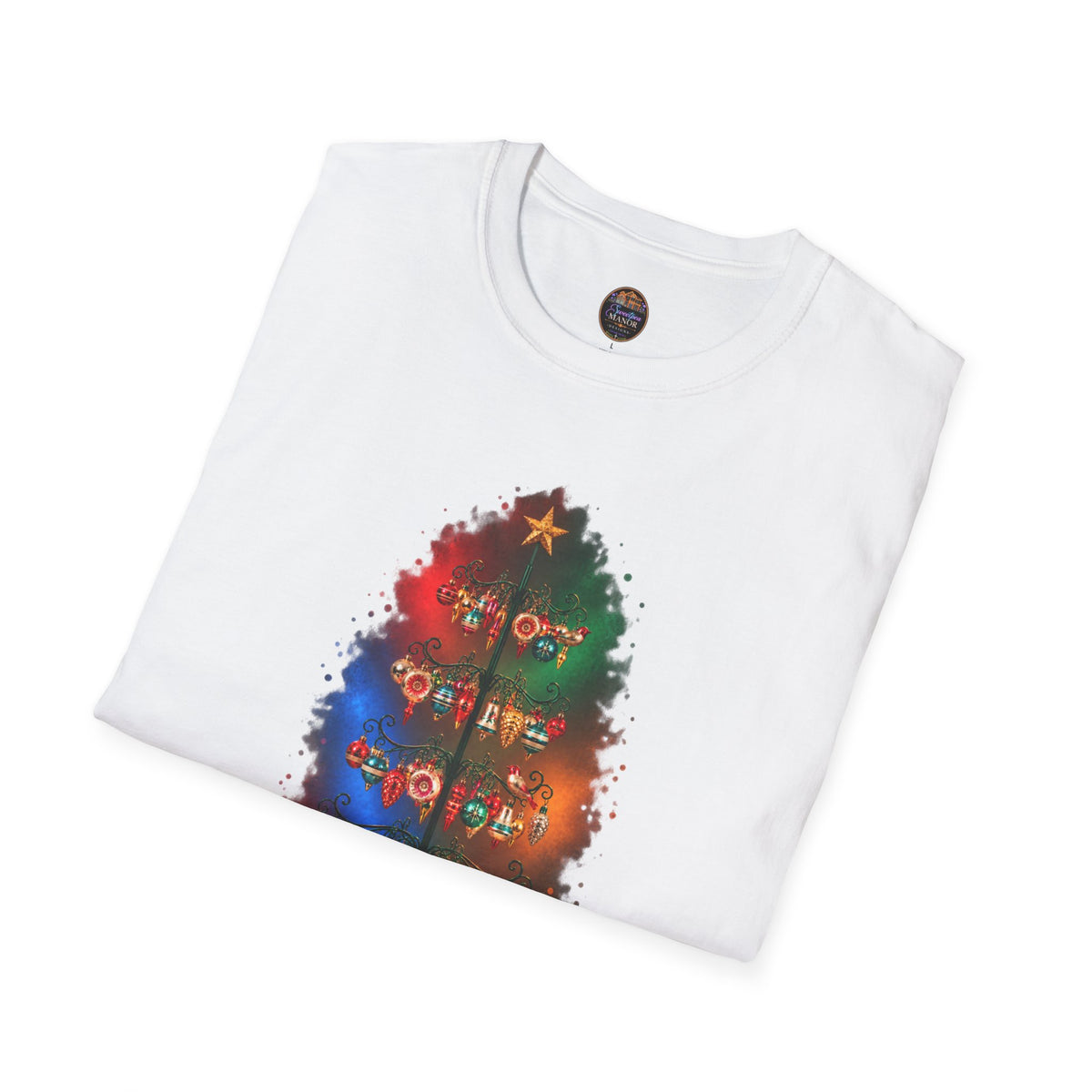 Colorful Holiday Tree T-Shirt | Christmas Lights Ornament Design