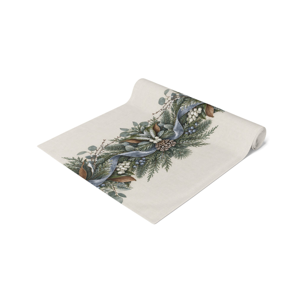 Blue Ribbon Pine Garland Table Runner | Table Runner