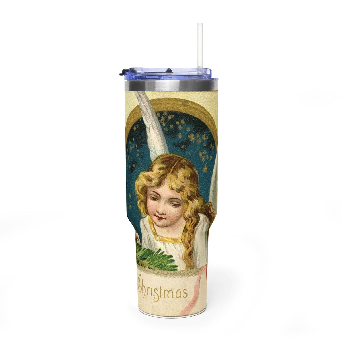 Victorian Angel Illustration 40oz Tumbler | Christmas Thermal Tumbler