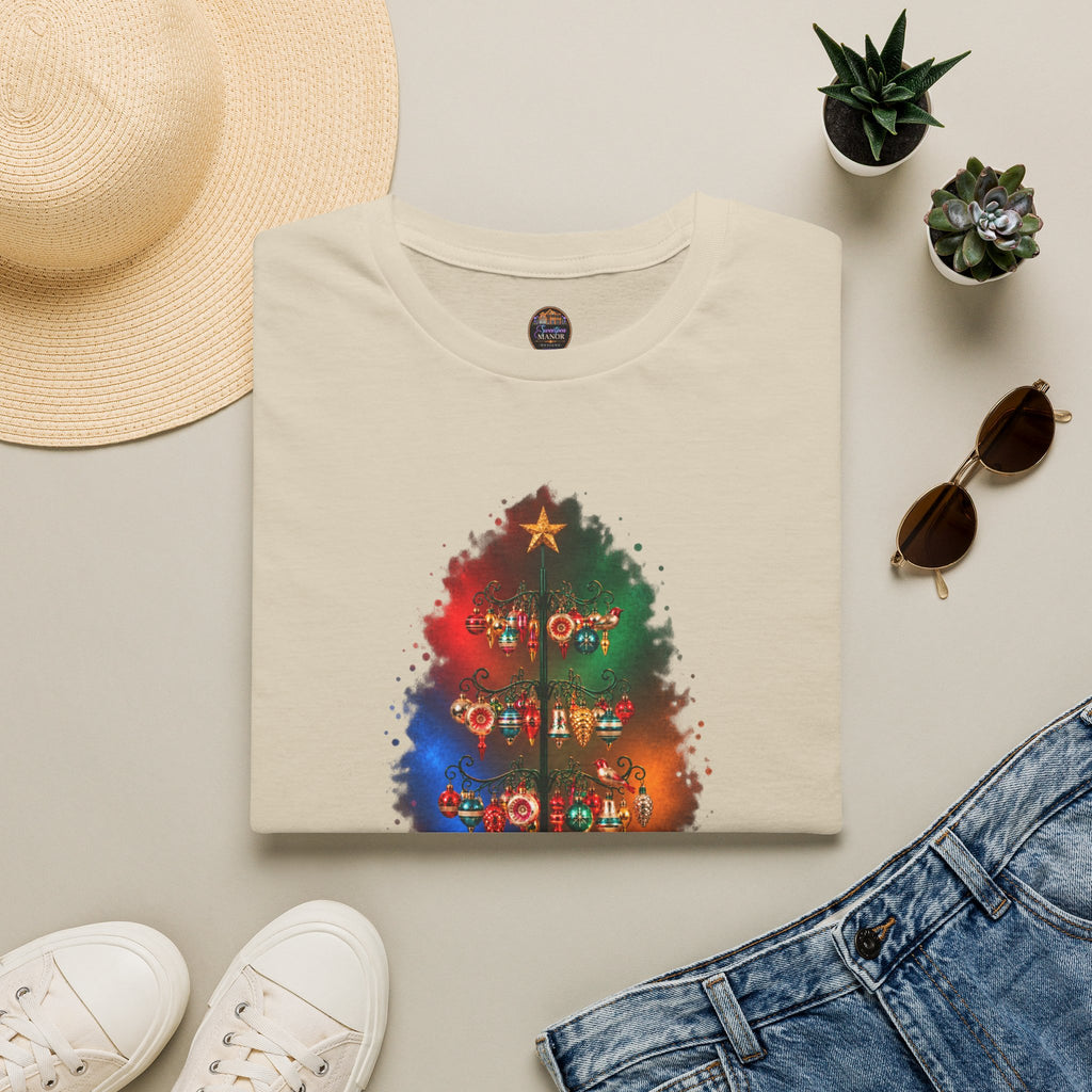 Colorful Holiday Tree T-Shirt | Christmas Lights Ornament Design