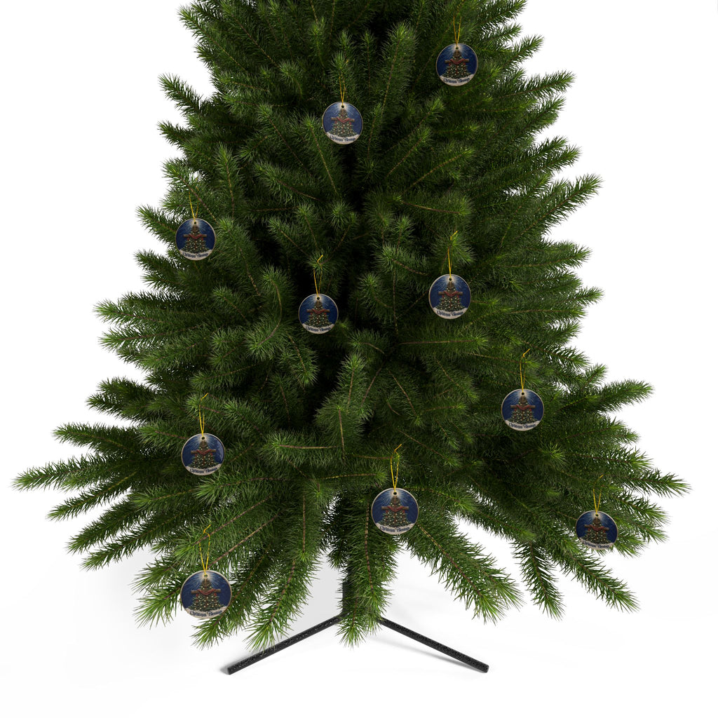 Christmas Blessings Cross with crown of thorns Christmas Ornaments, 2-Side Print, (1pc, 3pcs, 5pcs, 10pcs)